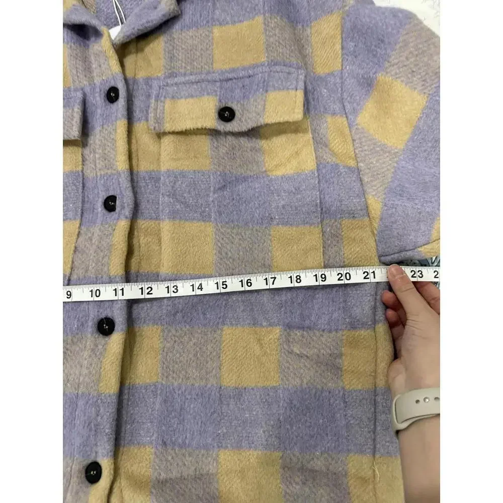 NWT Princess Polly Keelee Purple Plaid Oversized Jacket- Size Small/Medium - Picture 7 of 9